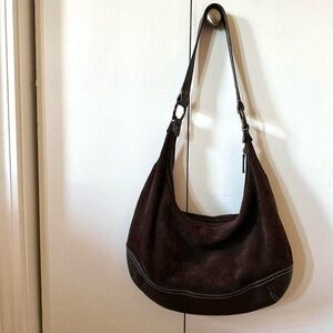 Elegant Brown Suede Shoulder Bag